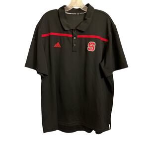 Addidas North Carolina State  NCAA Short Sleeve Polo Shirt XL Black Red